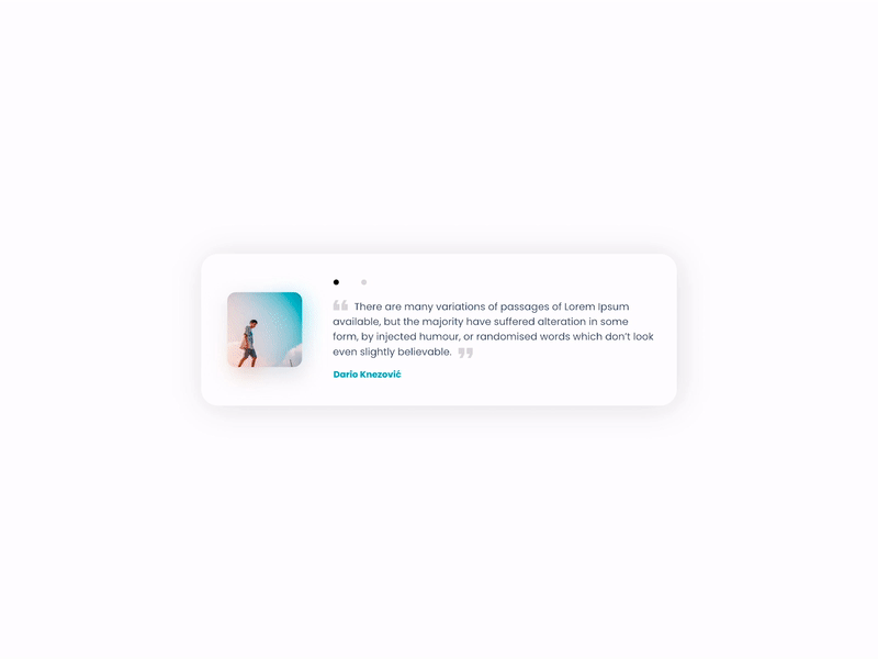 Daily UI Challenge #039 - Testimonials adobe xd animation app card dailui daily 100 daily 100 challenge daily challange design gif gif animation quote quotes testimonial testimonials testimony ui