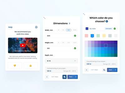 Wizard widget Interface colors com components popup ui widget