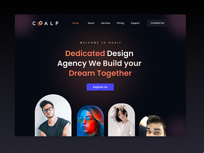Website Header Section UI Concept