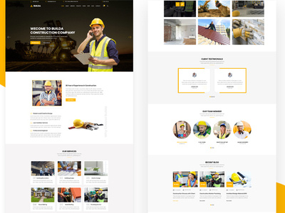 Construction landing page agency business construction construction company construction website leading page design ui
