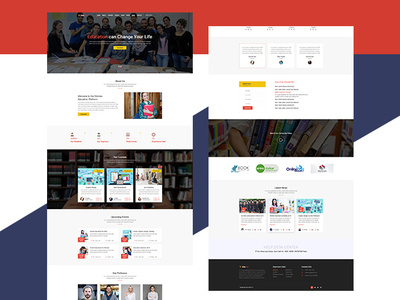 education home page design business education education website lading page leading page design ui