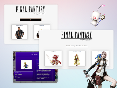 Final Fantasy | Characters information cloud css final fantasy front end html ui ux vue.js webdesign website