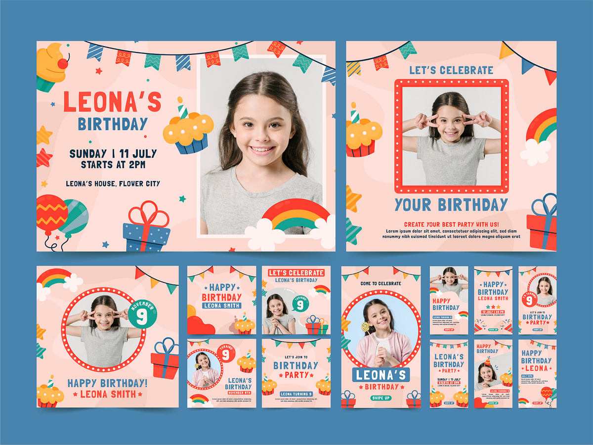 Browse thousands of Happy Birthday Invitation Card Template With Three ...