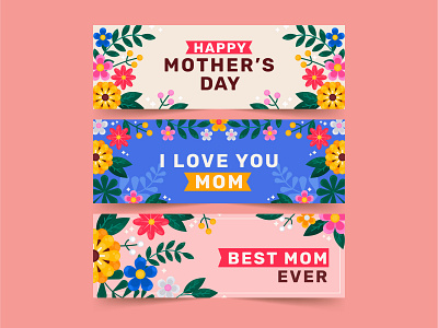 Colorful Floral Mother Day Banner banner colorful floral graphic design mother day print template