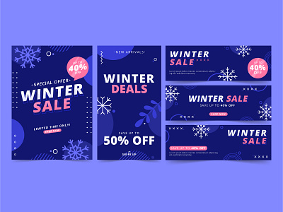 Winter Sale Design Template graphic design layout promotion social media template winter