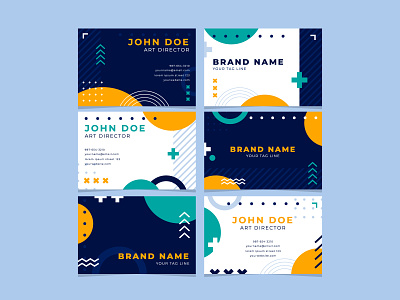 Business Card Design Template business card colorful design memphis modern print template