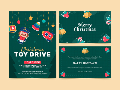 Christmas Design Template business card christmas cute design illustration poster template