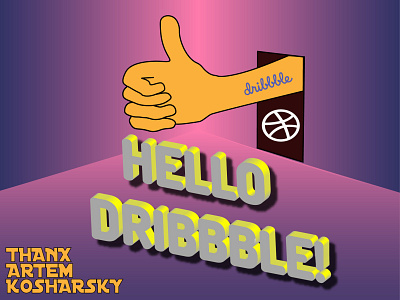 Hello dribbble! design illustration logo typography vector