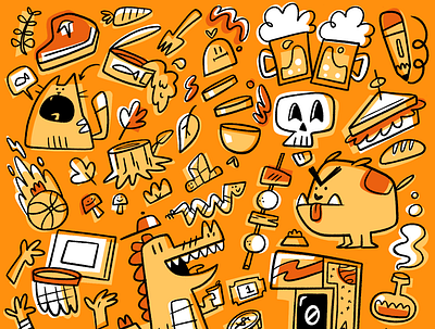 Doodles in Orange character design doodles illustration