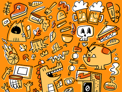 Doodles in Orange