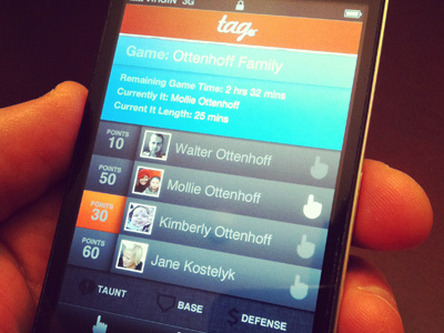 Tag App game iphone app ui design