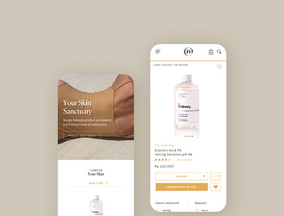 Product Detail Page for Neuffa - Skin Care E-Commerce e commerce homepage product page skincare ui uidesign uidesigner ux uxdesign web web design website website design