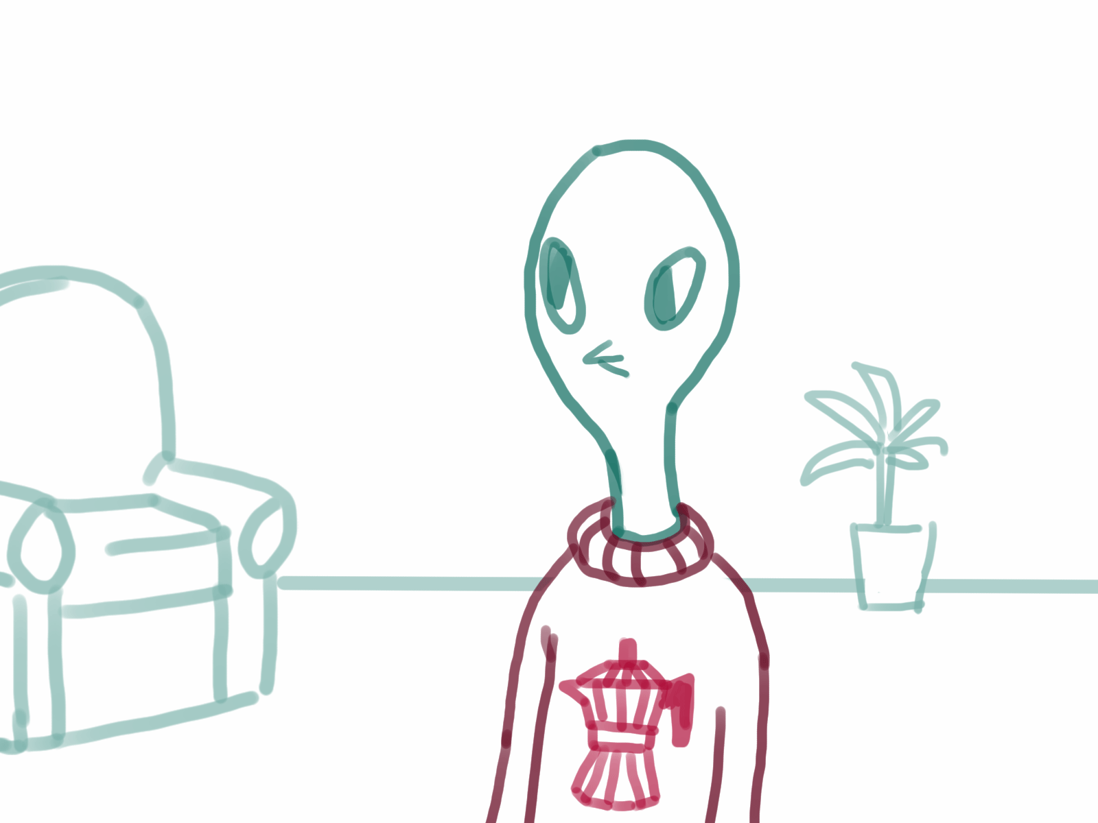 Ugly Sweater Society now accepts extraterrestrial applications! 12 days of christmas alien animation coffee gif illustration ugly christmas sweater