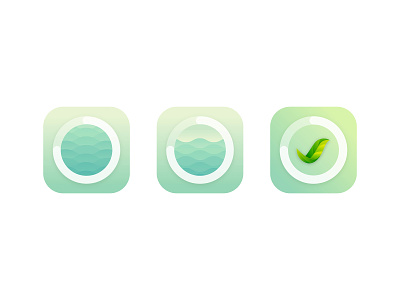 App Icon for Productivity App app icon art color design focus icon icons leaf mint nature pastel timer vector water