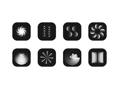 shapes exploration app icon black white circle composition concept design geometric gradient graphic icon icons illustration logo shape vector