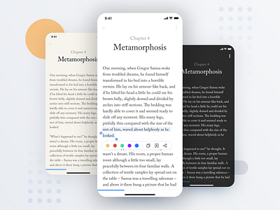 Ebook App – Reader View – 2 app app design book clean dark design minimal mobile reader ui uidesign ux ux design