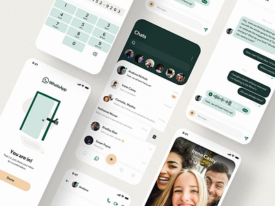 WhatsApp redesign after effects animation app app design chat clean design messenger minimal mobile motion motion design motiongraphics profile redesign ui user ux ux design whatsapp