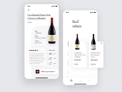 Wine Shop App animals app app design card clean design ecommerce flat icon minimal mobile navbar shop sketch typogaphy ui uidesign ux ux design wine