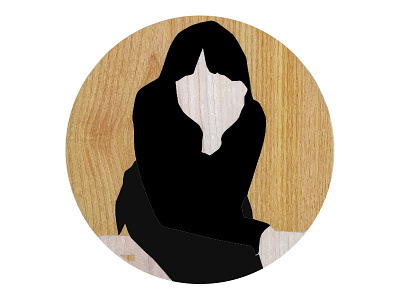 Wooden Me 2 circle collage girl illustration round wood wood grain wooden