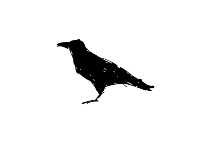 Crow bird black crow icon illustration logo silhouette vector