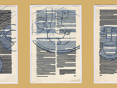 Black & Blue_3 anja serdar artists book blackblue book pages coffee dessert dessert servise drawing pages polyptych