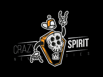 Crazy Spirit never dies dark design el salvador quote spirit vector