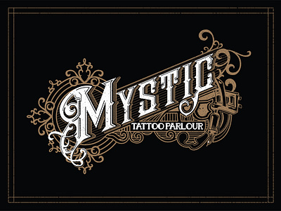 Mystic Tattoo Parlour art branding clean design illustration illustrator lettering type typography vector