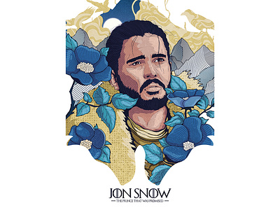 Jon Snow art design game of thrones illustration illustrator jon snow tv show vector