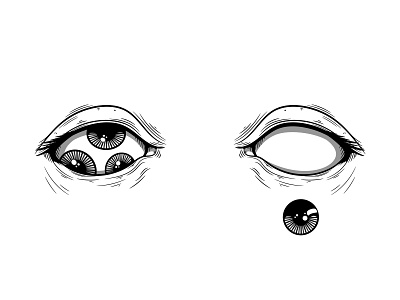 Droppy Eyes art clean design flat icon illustration illustrator minimal tattoo vector