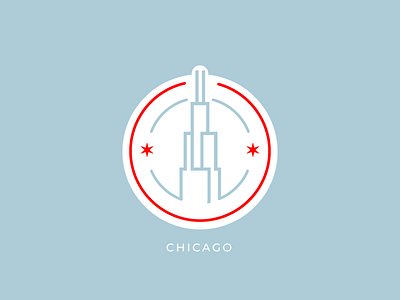 Chicago Badge adobe illustrator badge chicago icon minimal rebound stamp vector