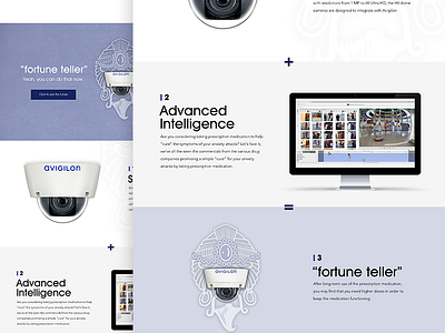 Surveillance concept camera concept design fortune teller purple site design ux