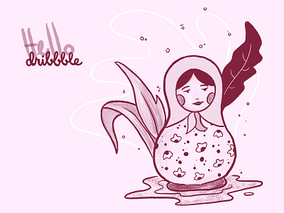 First shot! :) dribbbles garden hello illustration ipad pro matryoshka