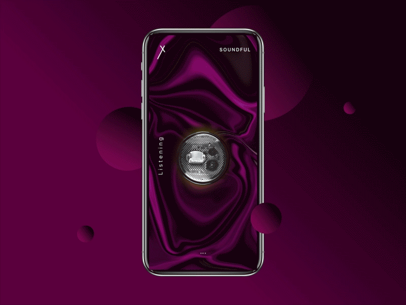 SOUNDFUL app | listening animation shazam sound ui motion uiux