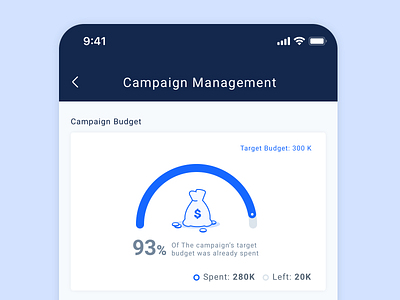 Campaign Management UI budget campaign campaign monitor dashboad data visulization money ui