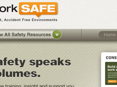 Safety Homepage beige branding area navigation orange texture type