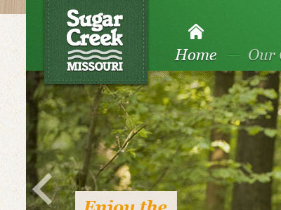 Sugar Creek green home natural stitching