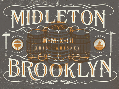 Brooklyn Blend poster screenprint texture whiskey
