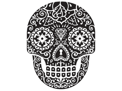 Gratuitous Sugar Skull dia los muertos etching skull why not