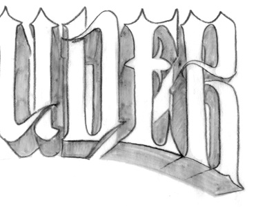 Lettering sketch lettering metal sketch