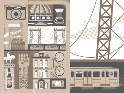 Brooklyn Neighborhood series - Williamsburg brooklyn illustration poster