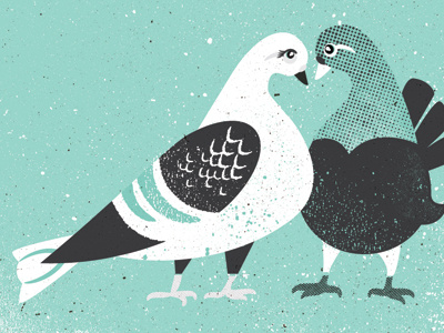Love Birds illustration screenprint