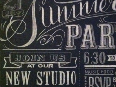 Chalk Invite chalk dusty invite lettering party typography