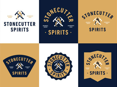 Stonecutter Spirits Branding branding gin illustration logo spirits tools vector