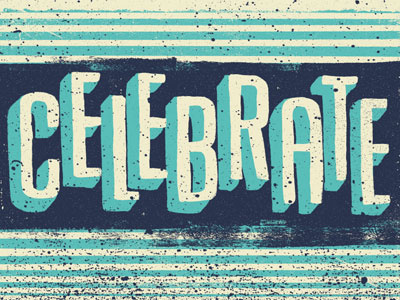 Celebrate greeting cards lettering type