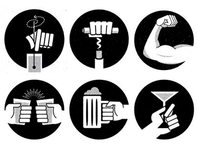 Hands-Mens Health drinks hands icons illustration