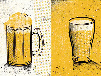 Mmm...Beers beer halftones illustration mmm tasty texture