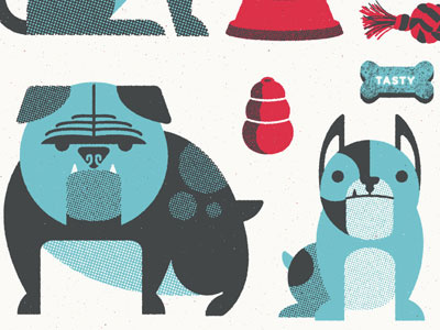 Bullies! bulldog fab sale illustration mans best friends screen print