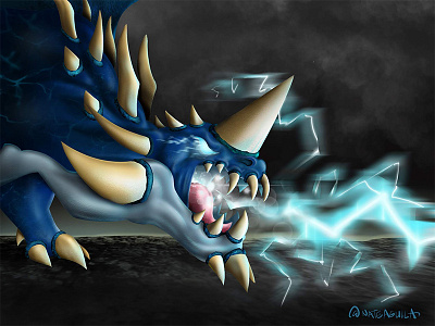 Lightning Dragon art dragon fantasy lightning monsters steem steemmonsters