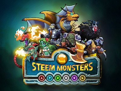 Steem Monsters Logo (w/ FX) blockchain branding game gaming logo monsters steem