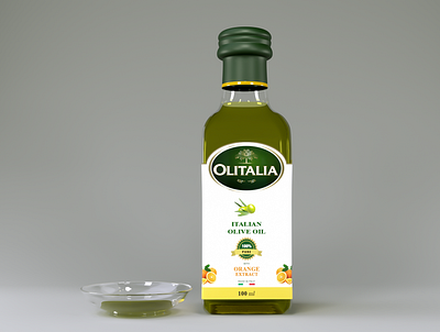 Olitalia Oliv Oil bottle cinema 4d coronarender glassbottle green oil olitalia olive